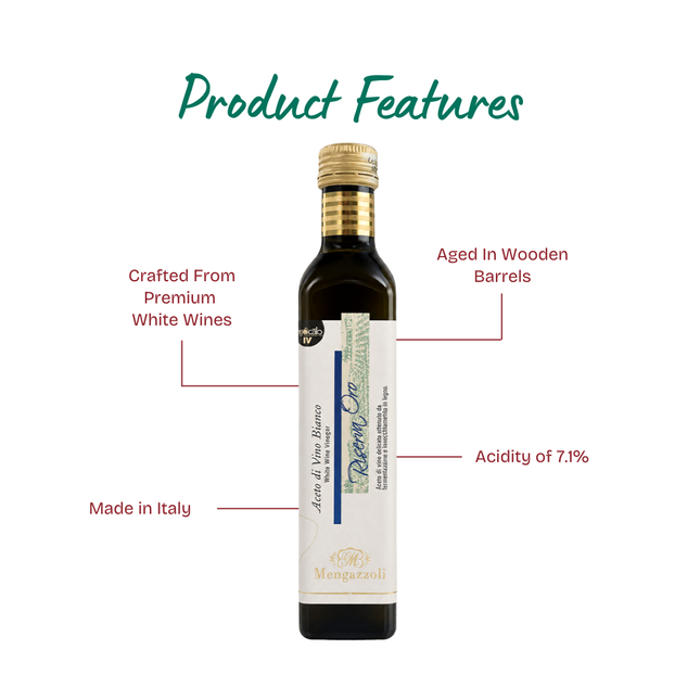 MENGAZZOLI White Wine Vinegar "Riserva Oro" 250ml