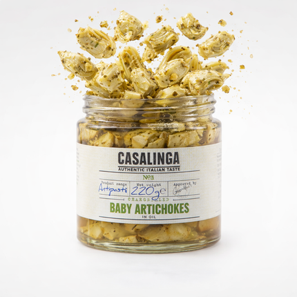 CASALINGA Chargrilled Baby Artichokes in Oil 220g