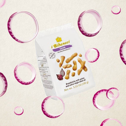 I BIBANESI - ONION Chunky Breadsticks with Extra Virgin Olive Oil