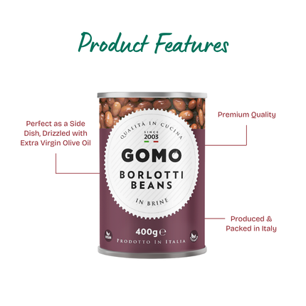 GOMO Borlotti Beans In Brine 400g