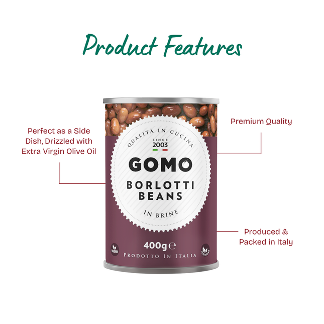 GOMO Borlotti Beans In Brine 400g