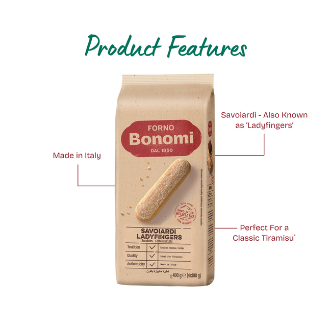 BONOMI Savoiardi Biscuits (Ladyfingers) 400g