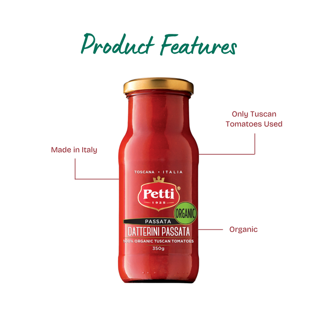 PETTI Organic Datterini Passata 350g