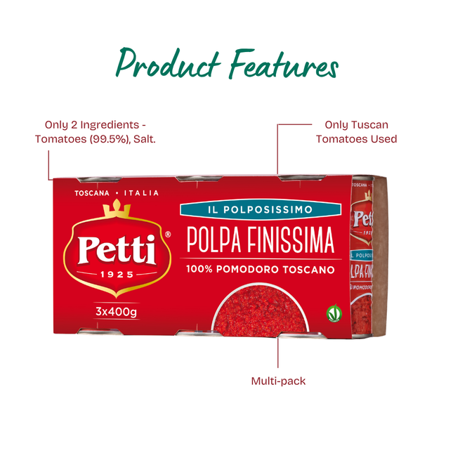 PETTI Finely Chopped Tomato in Cluster 3x400g