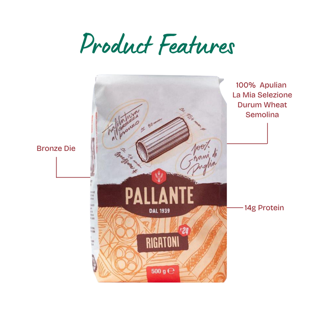 PALLANTE #24 Rigatoni Bronze Die 500g