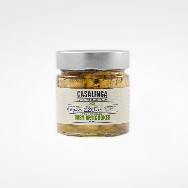 CASALINGA Chargrilled Baby Artichokes in Oil 220g