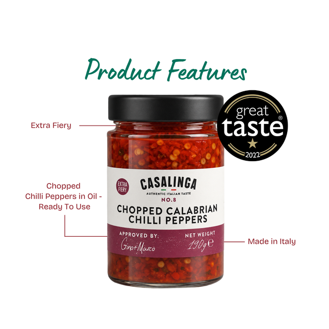 CASALINGA Chopped Calabrian Chilli Peppers 190g