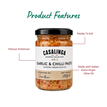 CASALINGA Garlic & Chilli Paste in Extra Virgin Olive Oil 135g