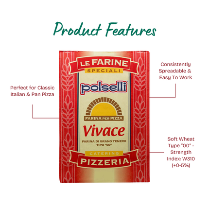 POLSELLI Vivace Pizza Flour "Red" 1kg